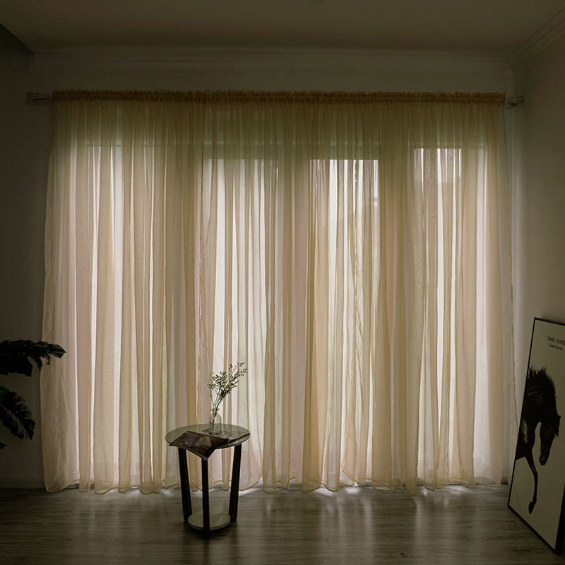Simple and Modern Balcony Solid Color Gauze Curtain