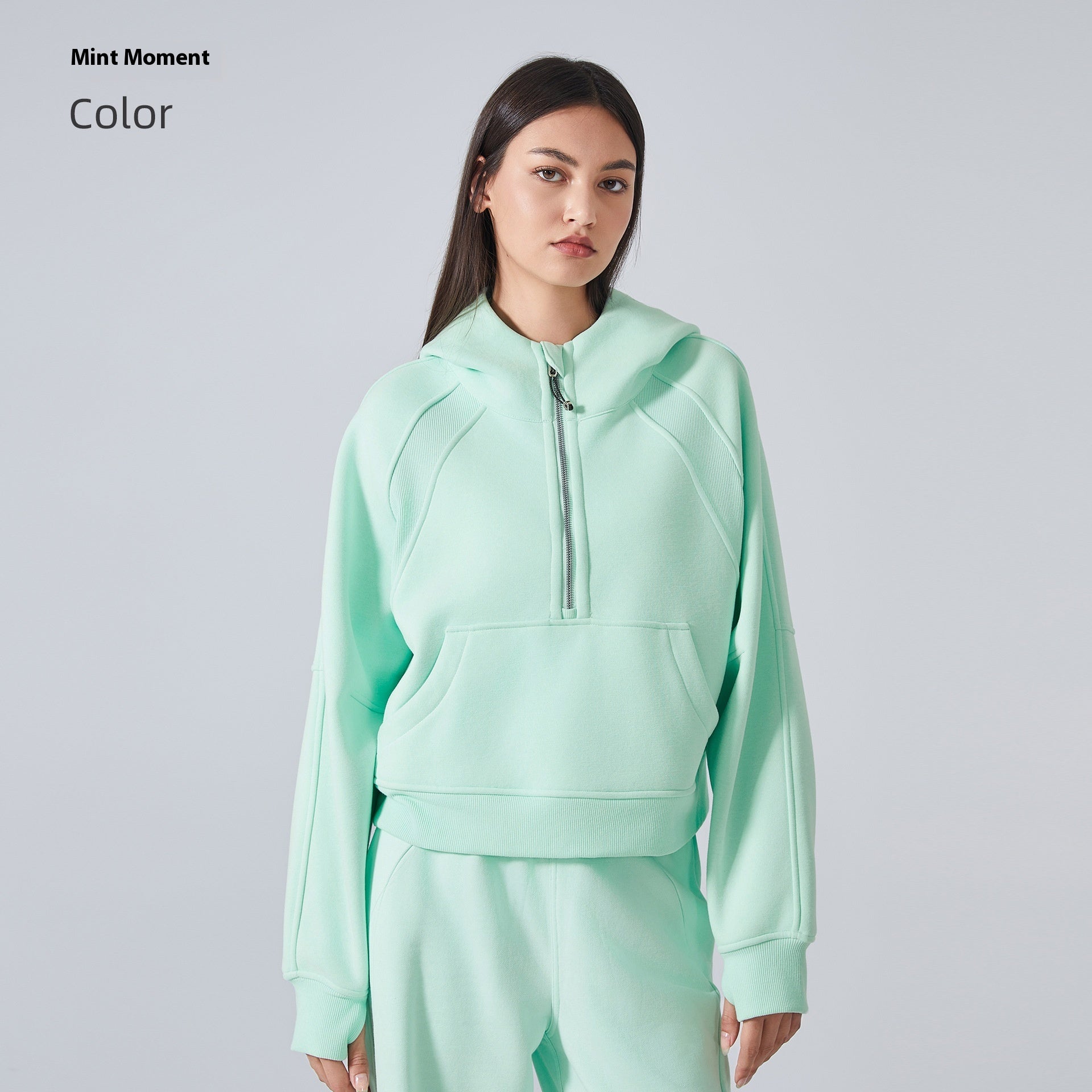 Fleece-Lined Half-Zip Yoga Hoodie for Warmth & Comfort
