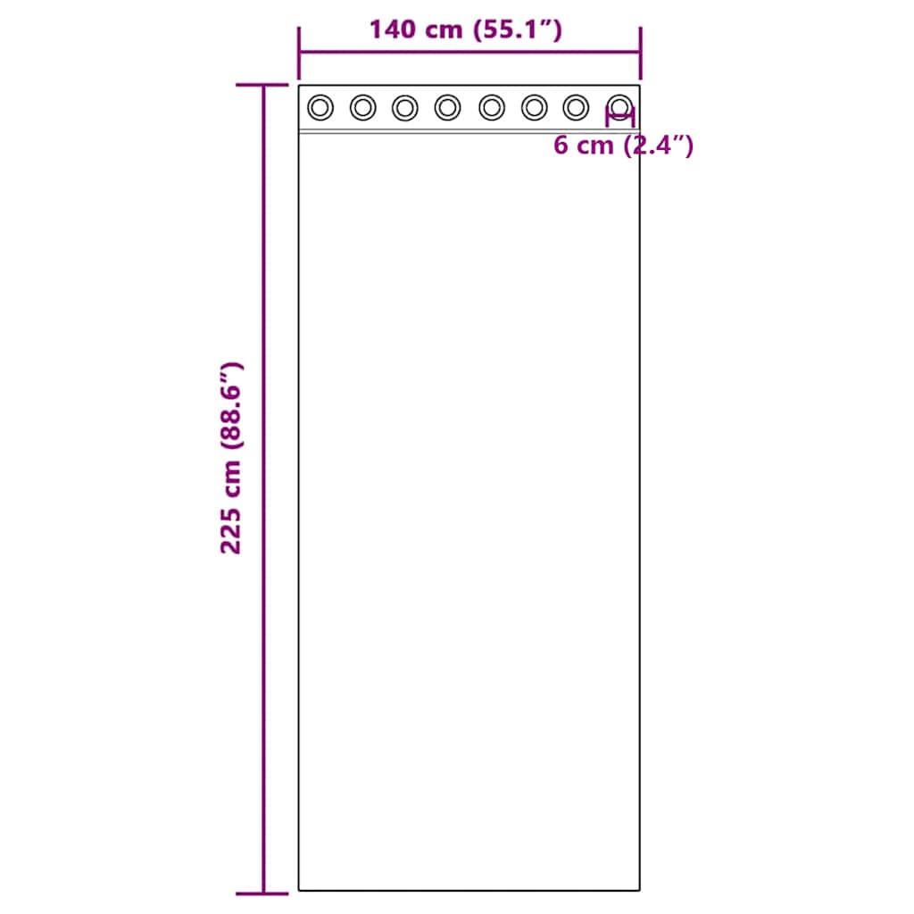 Voile Curtains with Eyelets, 2 Pcs.