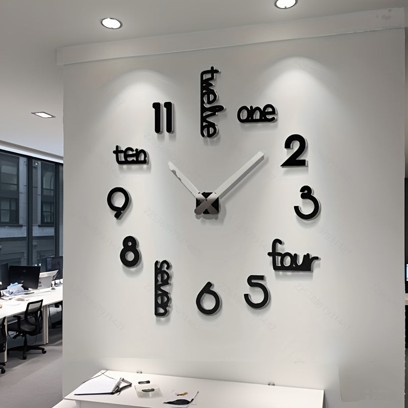 40 "Giant Frameless Large Wall Clock, Modern Home Decor for Living Room, Kitchen, Bedroom, Interior Decor Giant Silent Wall Clock Kit for Home Office Decor