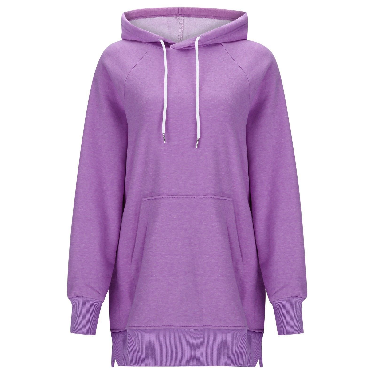Women's Solid Color Hooded Split Shoulder Sleeve Sweater