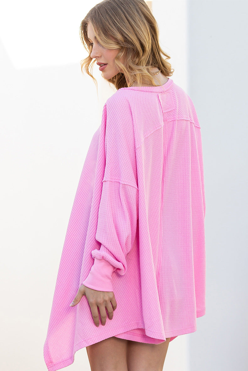Cozy Solid Color Loose Long-Sleeve Pullover Sweater