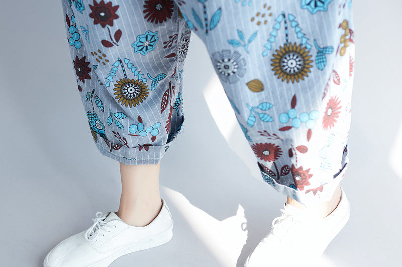 Vintage Washed Japanese Suspender Pants for Women