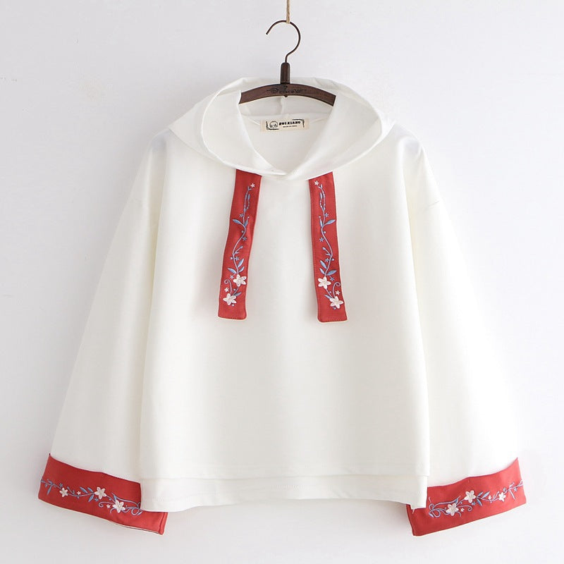 Cozy Solid Color Women's Hooded Pullover Sweatshirt