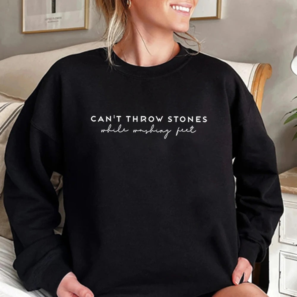 Floral Slogan Long Sleeve Pullover Sweatshirt