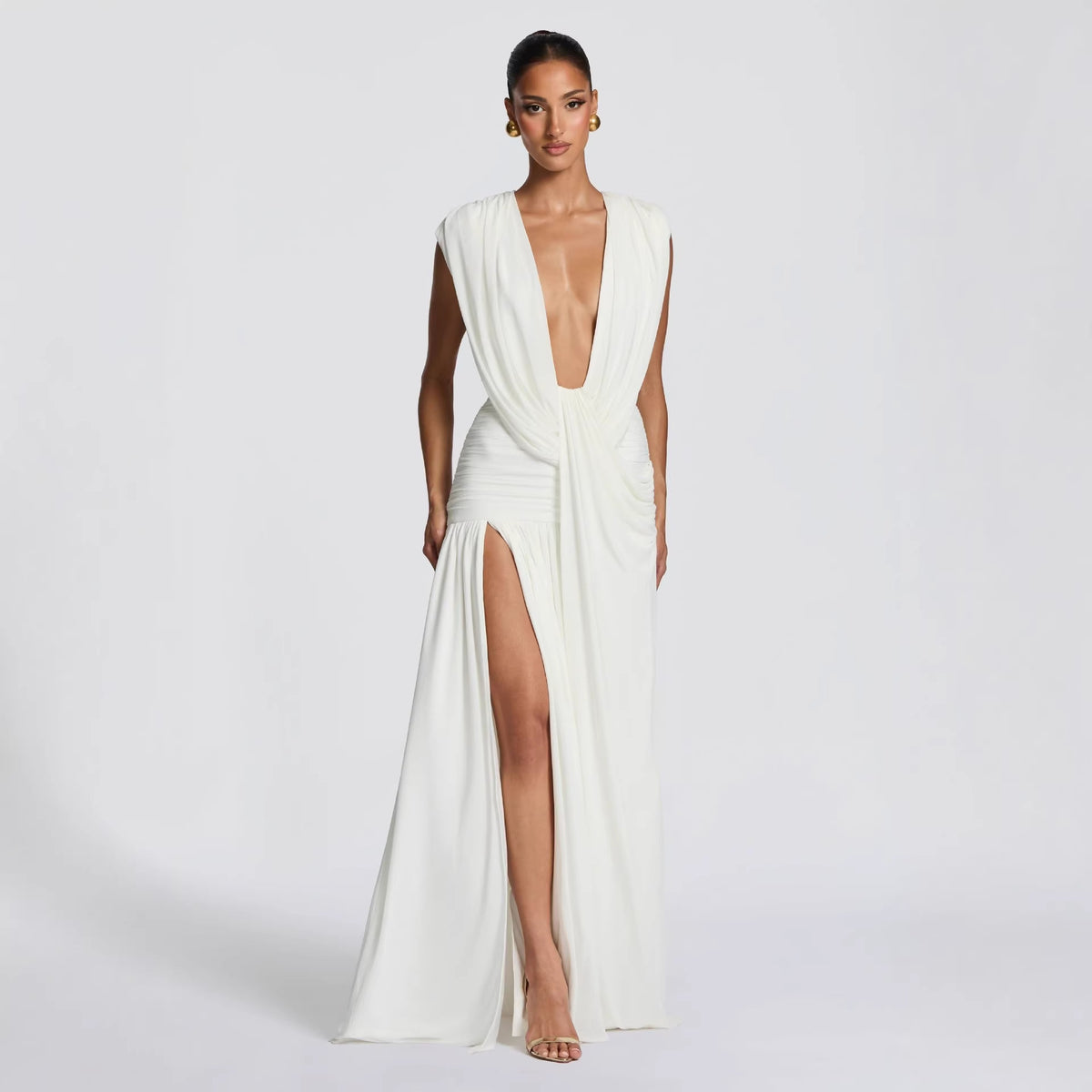 Irregular Draped Pleat Dress for Women