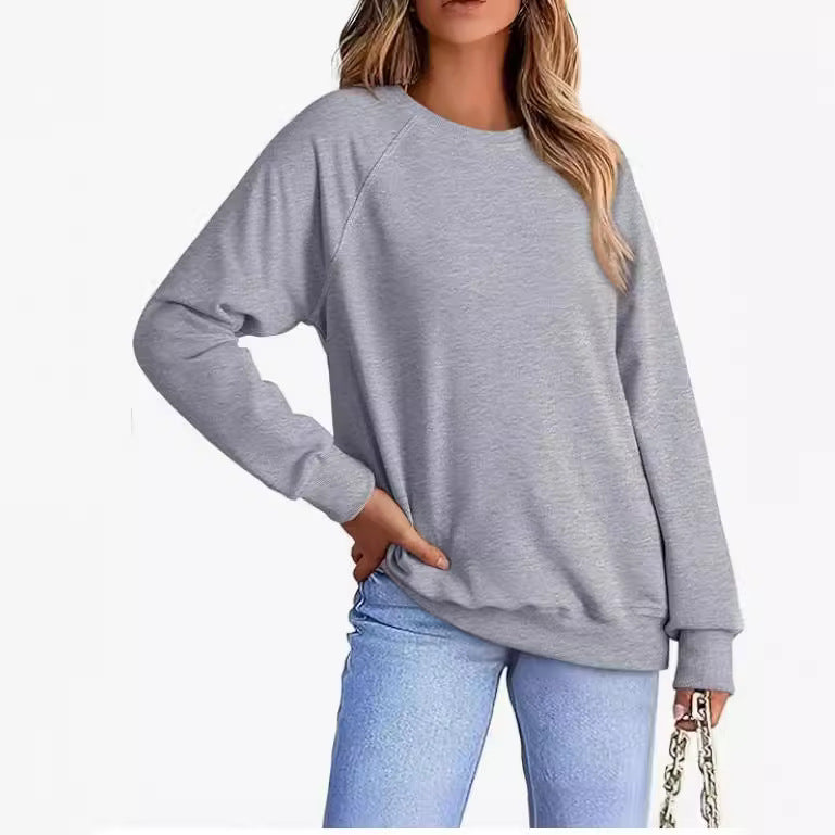Women's Cozy Round-Neck Loose Casual Pullover Sweater