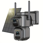 IP66 Waterproof 10x Zoom 360-degree Low-power CCTV Solar Panel Battery 2K WiFi Camera With Spotlight Alarm, Motion Detection, Color Night Vision, Two-way Audio