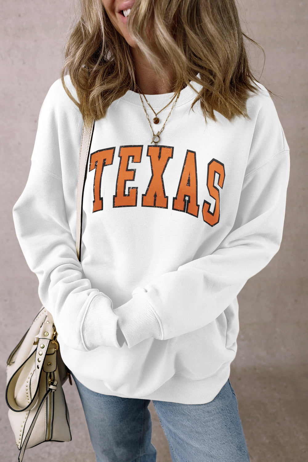 Cozy Letter Print Fleece Long Sleeve Casual Sweatshirt