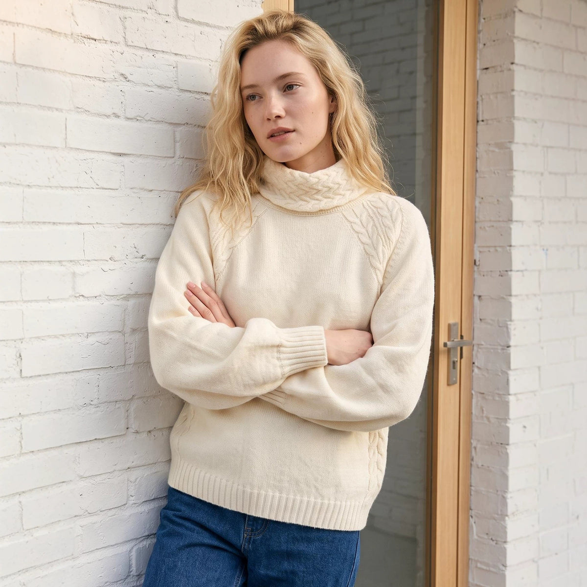 Womens Fallwinter Straight-neck Turtleneck Sweater