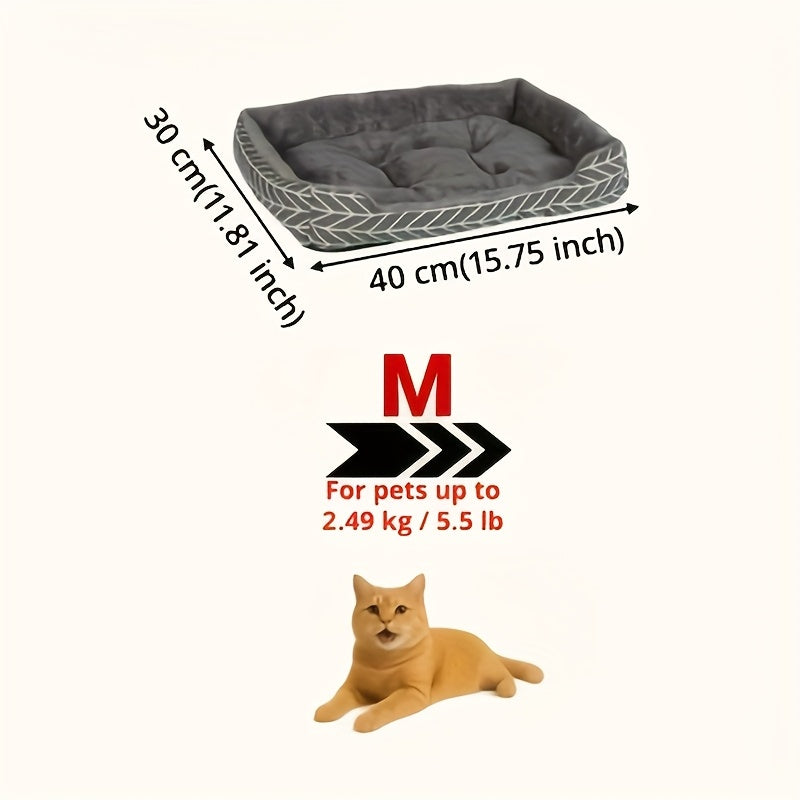 Plush Dog Bed With Removable Cover - Thickened Winter Warm Pet Bed For Large, Medium & Small Dogs, Grey/Black/White, 4 Sizes (Puppy To Xl Breeds), Easy-Clean Polyester, -Friendly Durable Pet, Dog H...