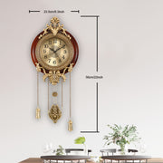 Wood Wall Clock by Aero Snail, Pendulum Battery Powered Wall Clock, Antique Decor Wall Clock Watch with Pendulum, European Victorian Style Wall Clock Watch for Living Room Bedroom Home Decor