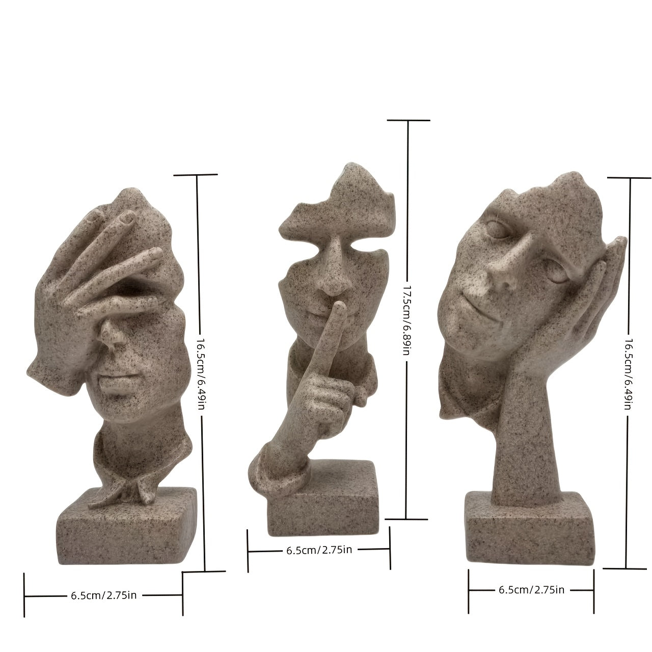 3pcs Spring New Abstract Art Wine Cabinet Decoration • High Sense Small Family Living Room TV Cabinet Office Character Mask Sculpture • Valentine's Day Gift Decoration • Can Be Used for Decoration…