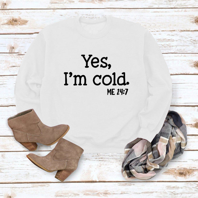 Letter Print Round Neck Long Sleeve Pullover Sweatshirt