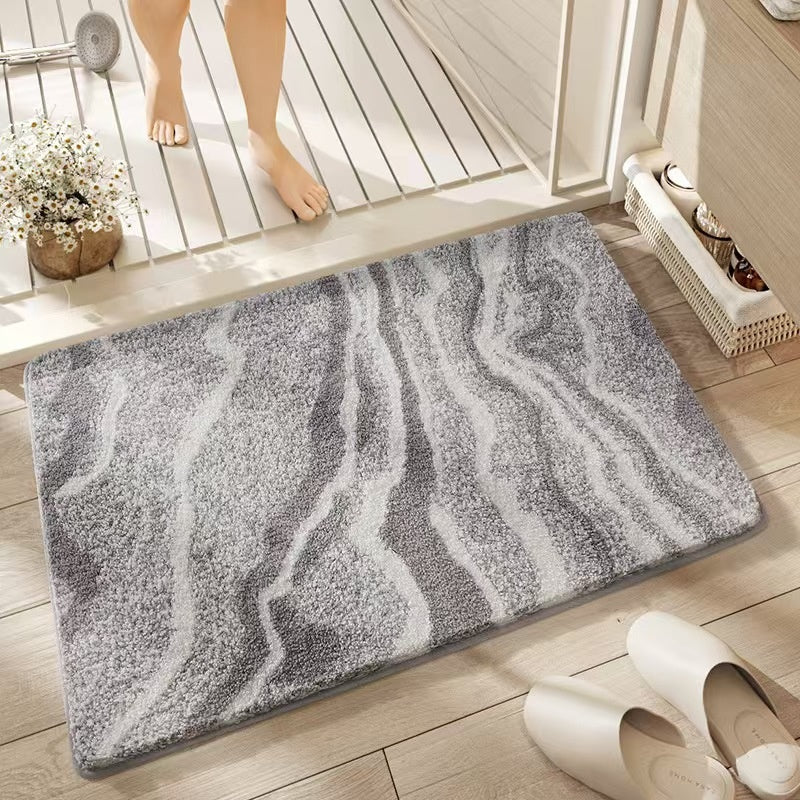 Plush Faux Cashmere Bath Mat - Non-Slip Absorbent Shower Rug