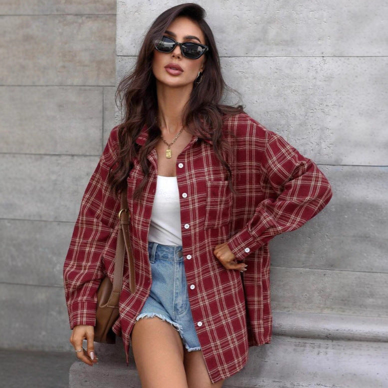 Women's Casual Loose-fit Long-sleeve Shirt