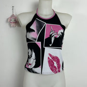 Bold Color‑Block Backless Slim‑Fit Tank Top for Women