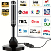 Dual‑Amplifier Indoor HD TV Antenna – 360° Long‑Range Reception