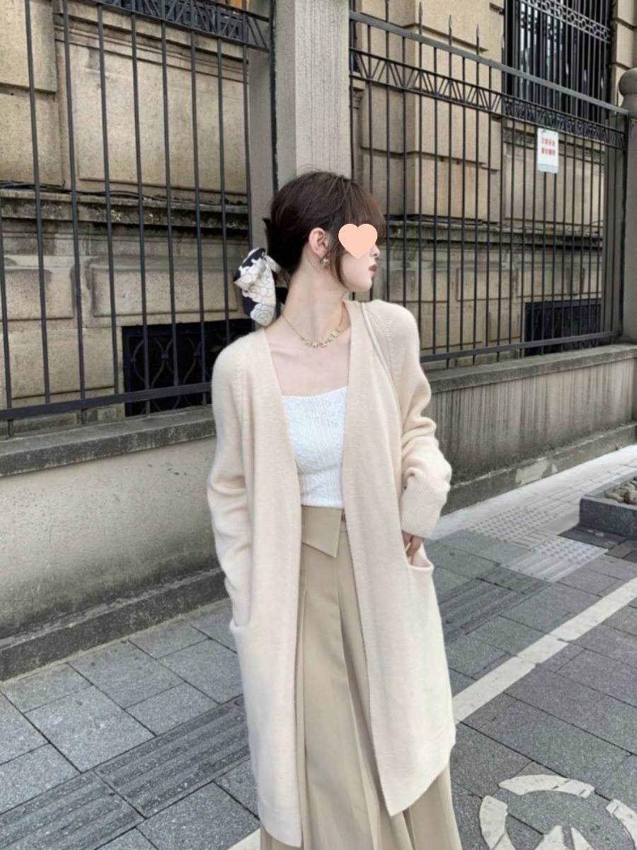 Mid-length Over-the-knee Early Autumn and Winter Idle Style Outerwear Sweater