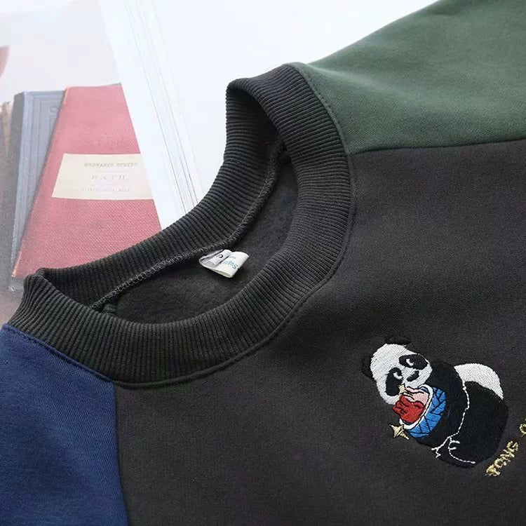 Cozy Colorblock Raglan Plush Sweater for Women