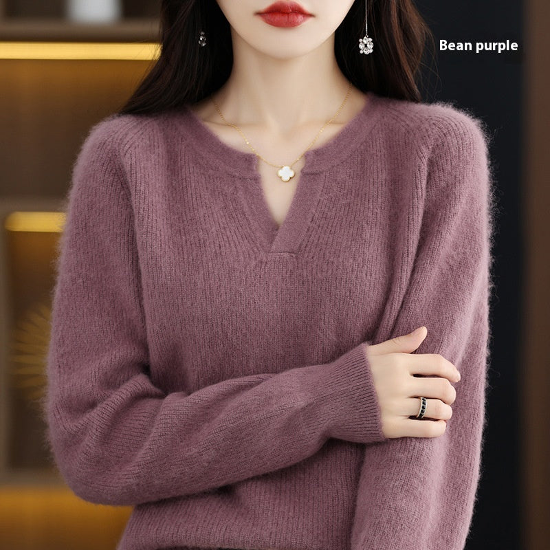 Autumn and Winter Mink Sweater Women's Loose Plus Size Base Fleece Shirt