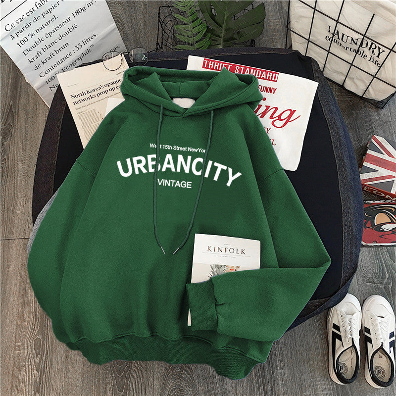 Casual Loose Long-Sleeve Hooded Sweatshirt