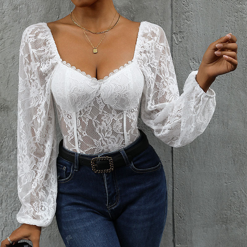 Sexy Lace Stitching Slim Fit Jumpsuit
