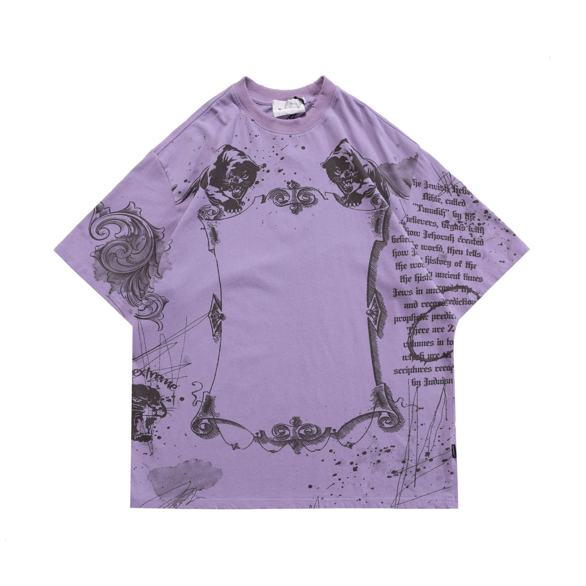 Unisex Loose Letter Print Casual Short-Sleeve T-Shirt