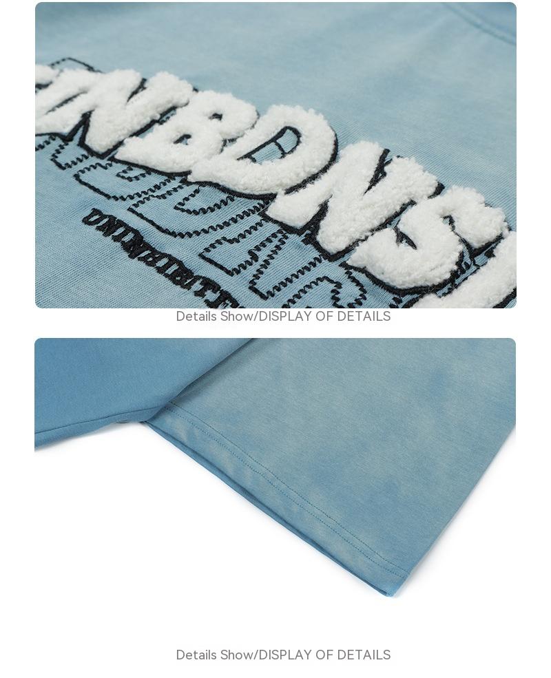 Retro Street Embroidered Summer Short Sleeve T-Shirt