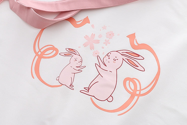 Cute Bunny Hooded Student Sweatshirt