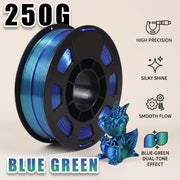 Premium Blue‑Green PLA 3D Printer Filament, 1.75 mm, High Toughness, +/- 0.02 mm Accuracy, Tangle‑Free, 250 g Spool