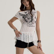 Retro American-Style Short Sleeve Women's Summer Top – Cotton