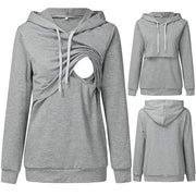 Comfy Solid Color Nursing Hoodie for Expectant & New Moms