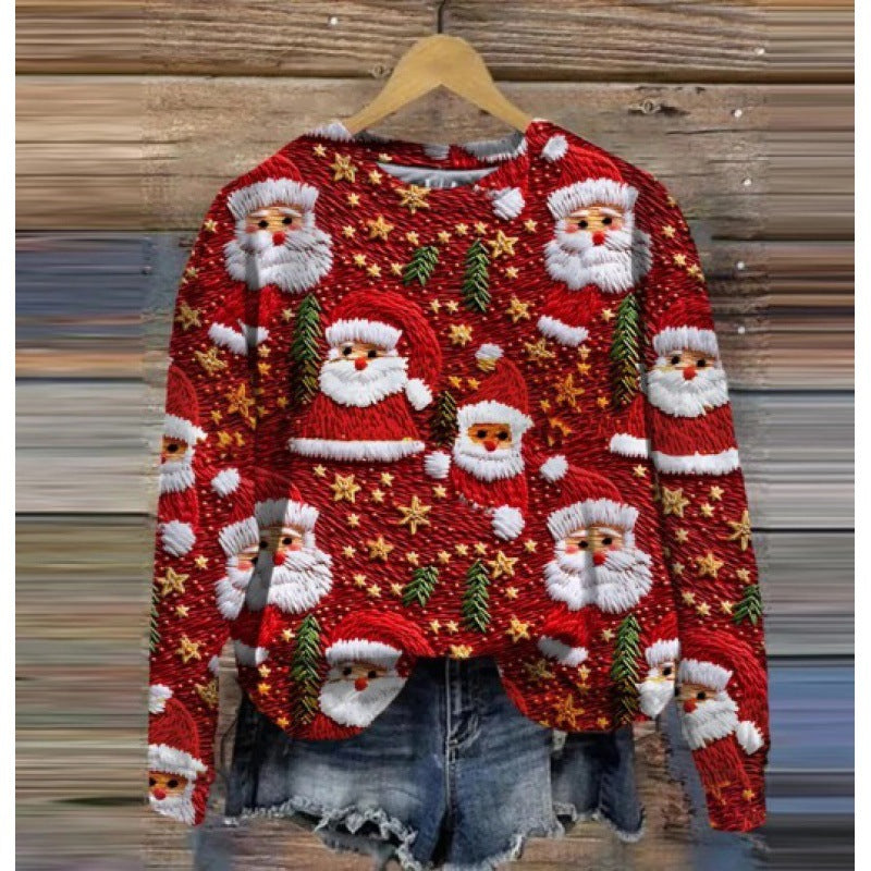 Festive Holiday Print Women's Christmas Sweatshirt
