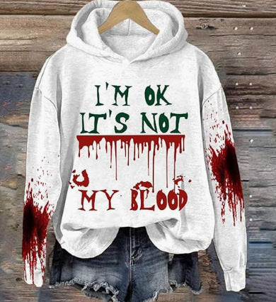 Women's 3D Letter Printed Loose Pullover Hoodie