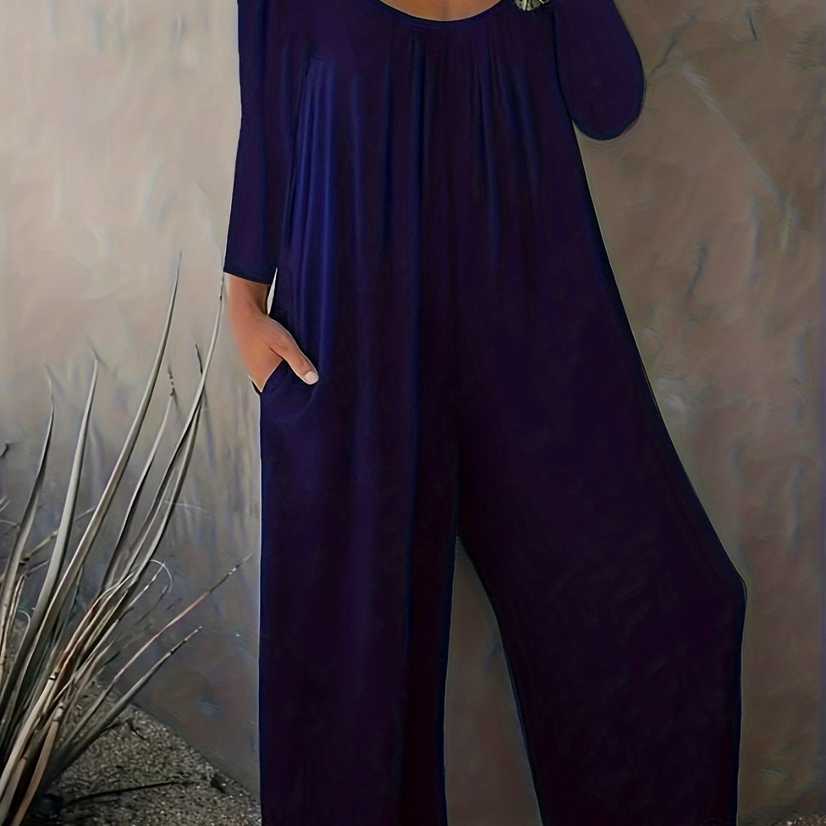 Chic Wide-Leg Long Sleeve Casual Jumpsuit