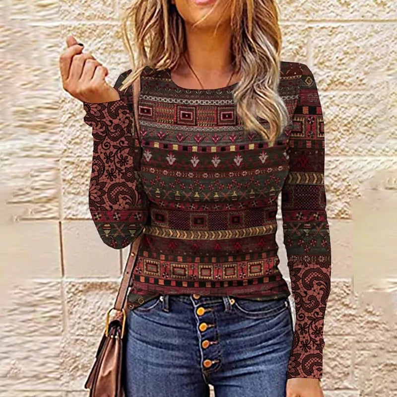 Casual Cartoon Digital Print Loose Pullover Hoodie