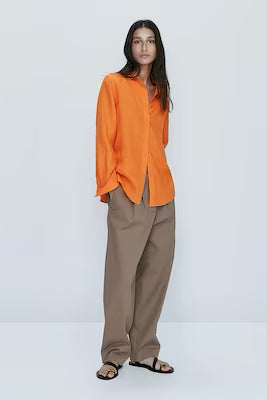 100% linen button-up shirt