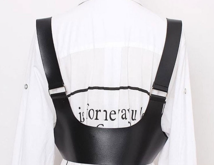 Gothic Punk PU Leather Wide Strap Vest Belt