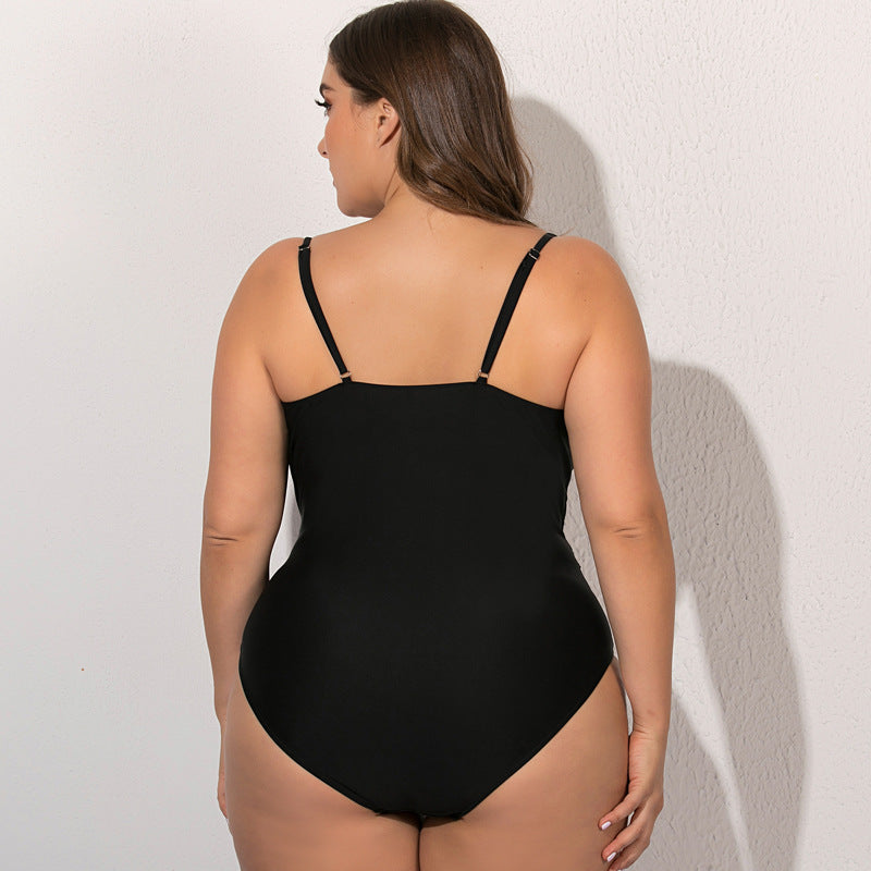Solid Lace One-Piece Swimsuit