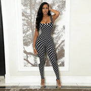 Chic Polka-Dot Slimming Jumpsuit for Women