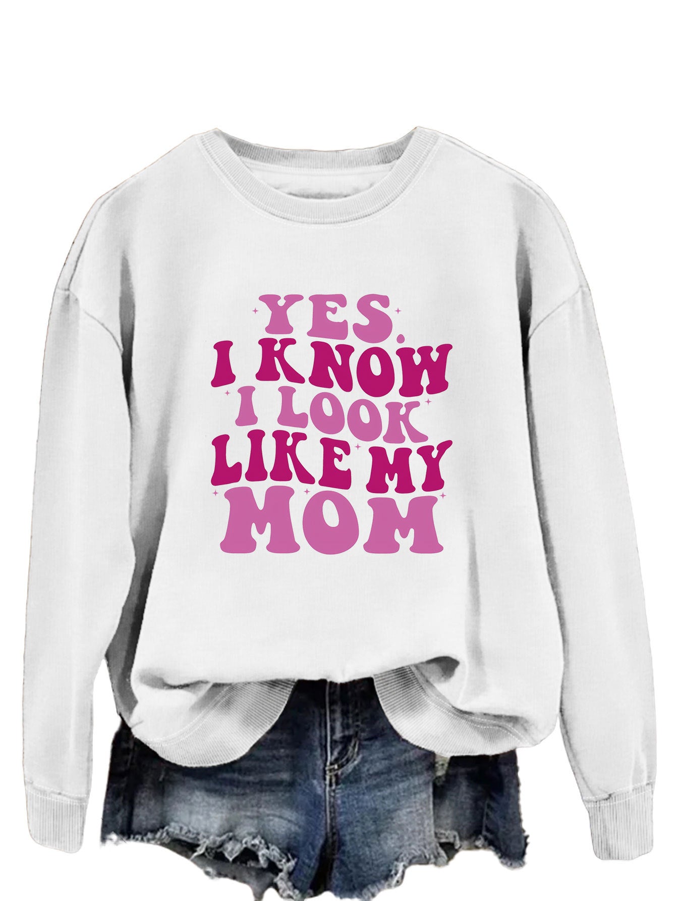 Funny Mom Print Plus Size Sweater - Cozy & Stylish