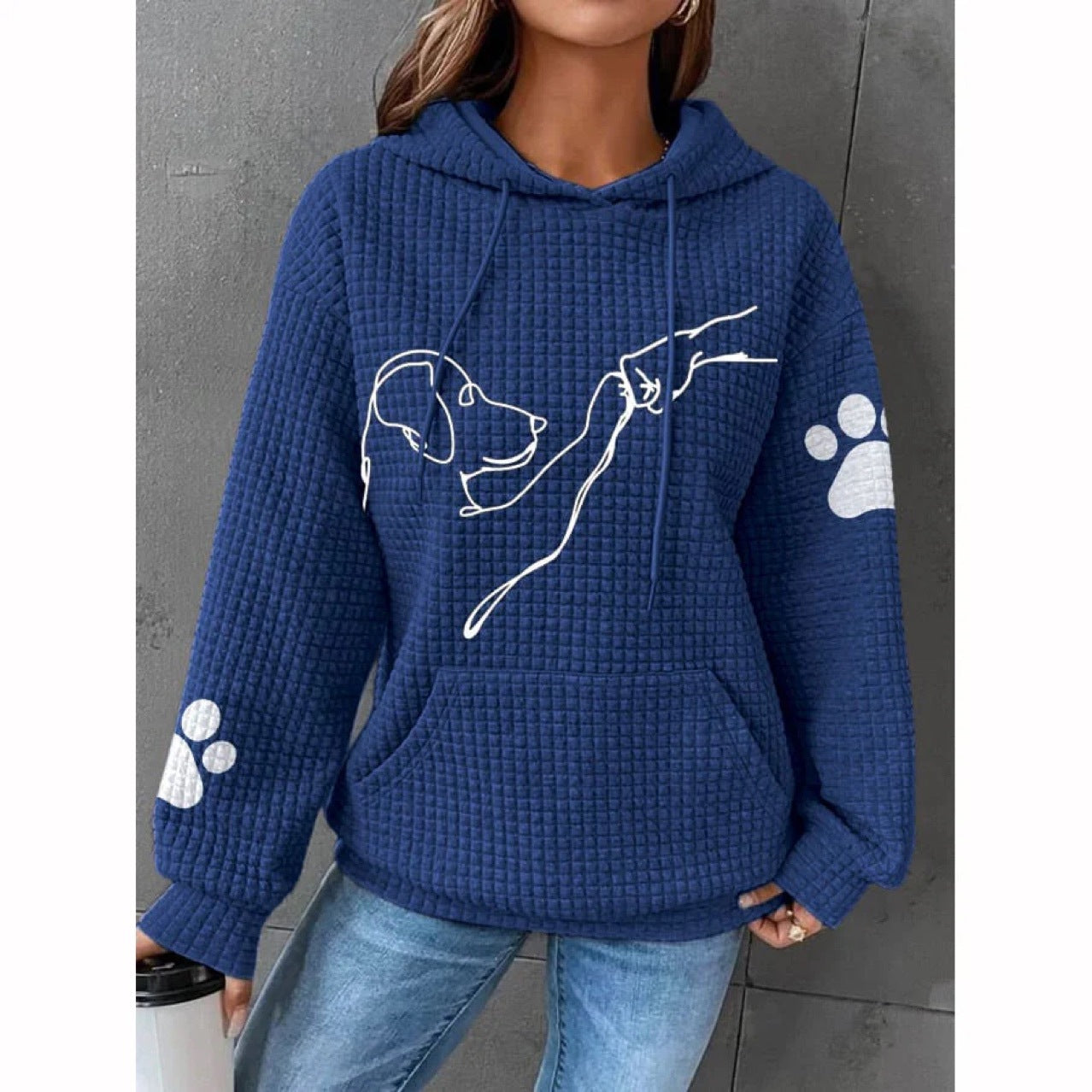 Women's Casual Printed Long Sleeve Loose Sweater