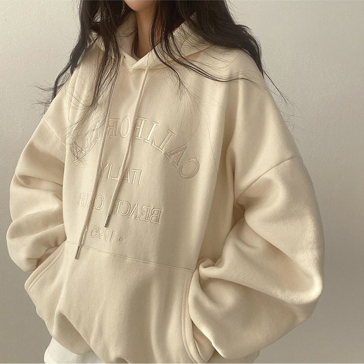 Women's Oversized Casual Embroidered Pullover Sweatshirt