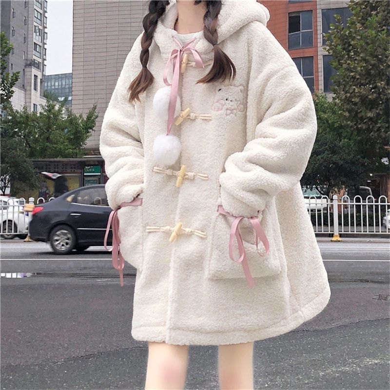 Autumn And Winter Fleece-lined Thickened All-matching Baggy Coat