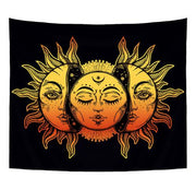 Smiry Mandala Indian Style Short Plush Tapestry Religion Sun Print Hanging Yoga Mat 148x130cm Decorative Bedroom Office