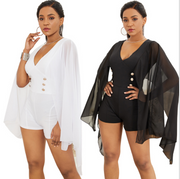 Chic V-Neck Casual Jumpsuit for Women