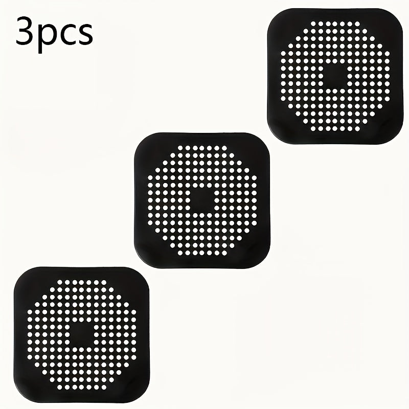 Silicone Sink and Shower Drain Cover with Multi‑Layer Filter – Anti‑Clog, White/Black, Fits Rectangular and Round Sinks & Bathtubs (1, 2, 3 or 5 Pieces)