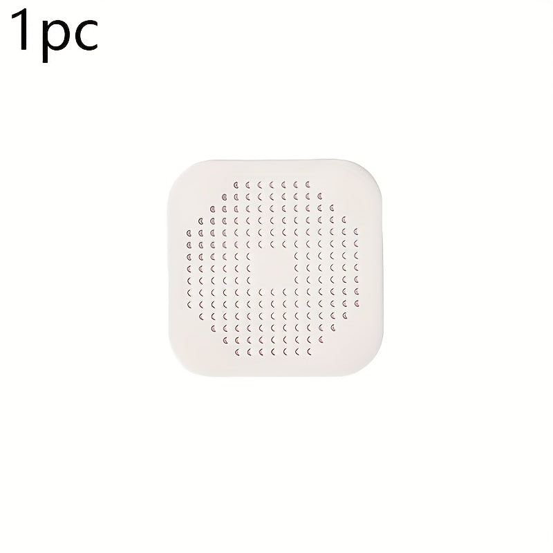 Silicone Sink and Shower Drain Cover with Multi‑Layer Filter – Anti‑Clog, White/Black, Fits Rectangular and Round Sinks & Bathtubs (1, 2, 3 or 5 Pieces)