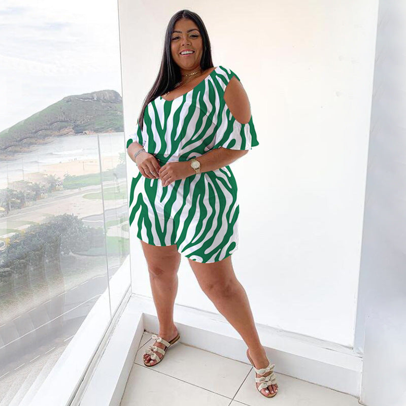 Plus-Size Casual Loose Solid Jumpsuit
